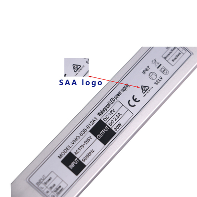 SAA-Zertifikat Slimline LED-Treiber 12V 30W wasserdicht Konstantspannung IP67