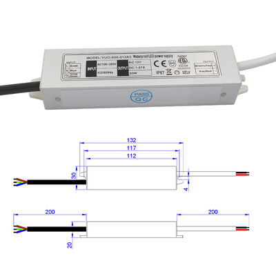 wasserdichter IP67 ultra dünner LED Fahrer 20W Constant Voltage Power Supply 12V