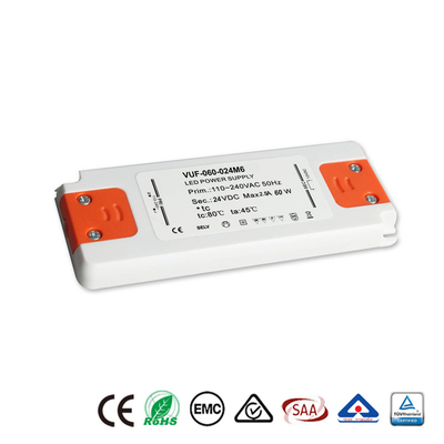 Fahrer 24V der Klassen-2 LED Plastikstromversorgung DCs 60W für LED-Streifen-Licht